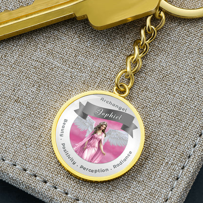 Archangel Jophiel - Affirmation Keychain For Beauty, Positivity, Perception & Radiance - More Than CharmsMore Than Charms