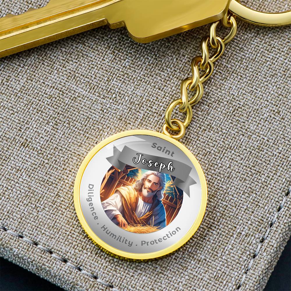 Saint Joseph - Affirmation Keychain For Diligence Humility Protection- More Than CharmsMore Than Charms