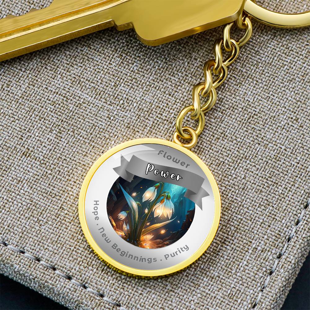 Snowdrop - Affirmation Keychain For Hope New Beginnings Purity - More Than CharmsMore Than Charms