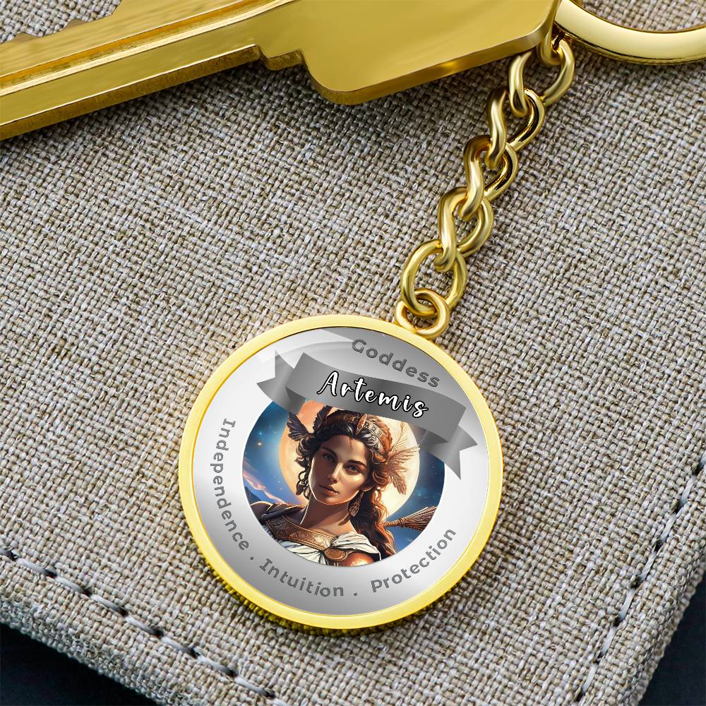 Goddess Artemis - Affirmation Keychain For Independence Intuition Protection- More Than CharmsMore Than Charms