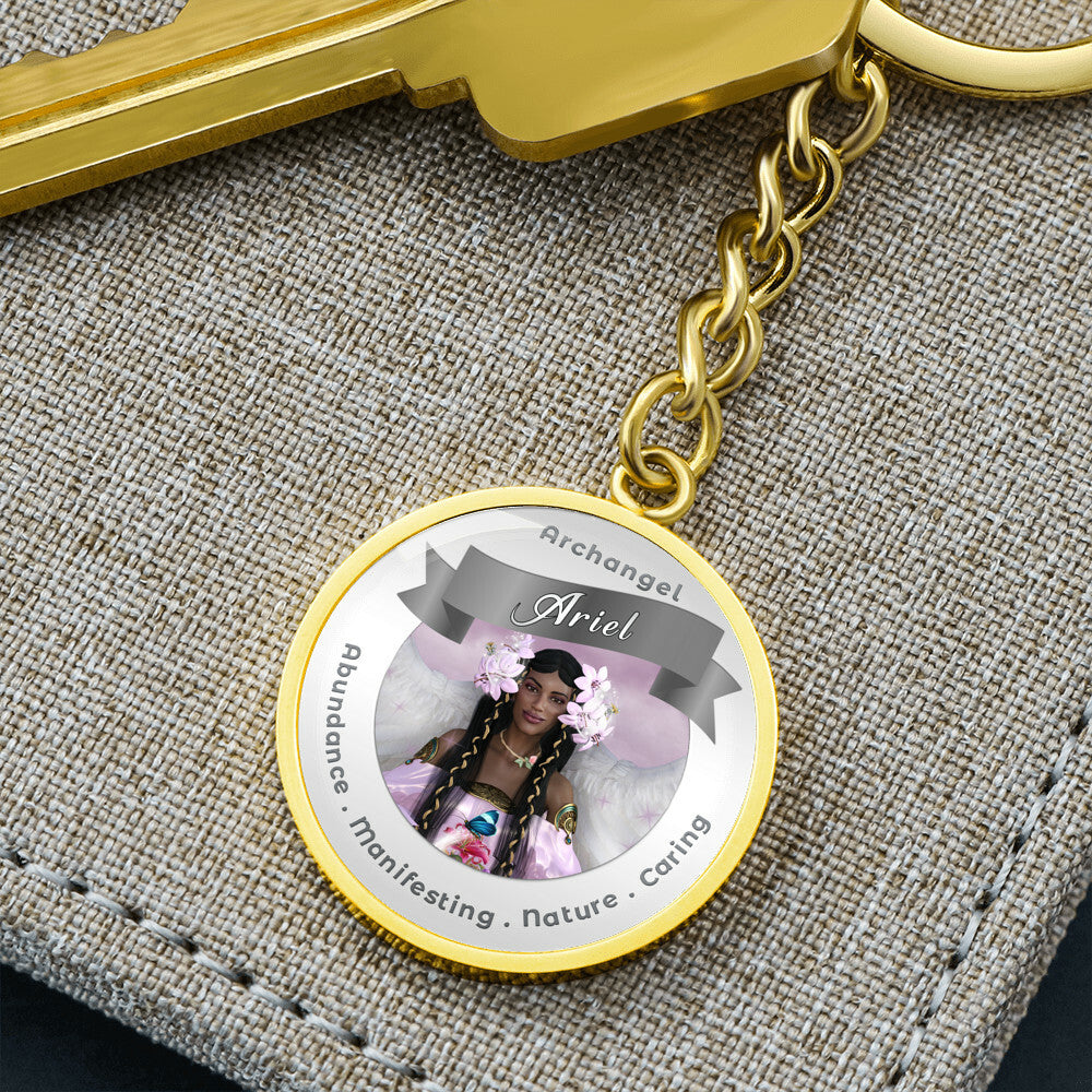 Archangel Ariel 2 - Archangel Affirmation Keychain For Abundance, Manifesting, Nature & Caring - More Than CharmsMore Than Charms