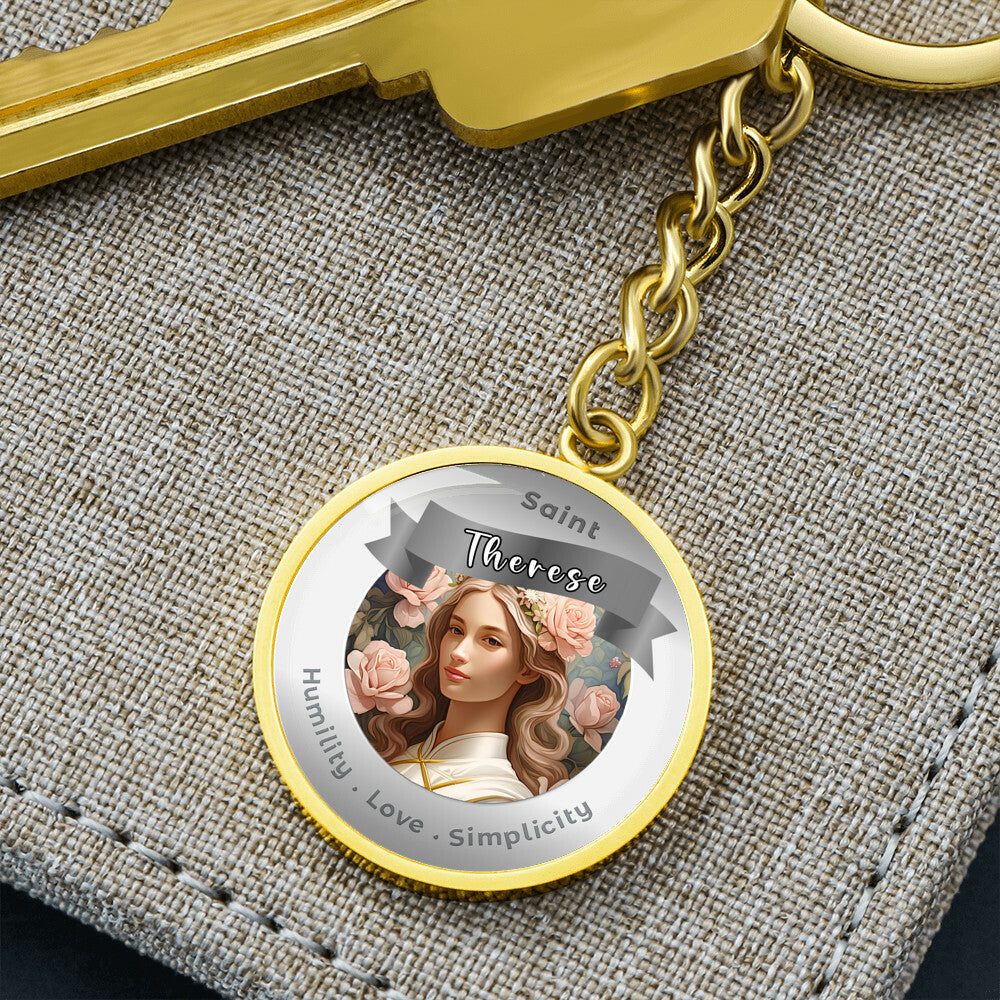 SaintThérèse - Affirmation Keychain For Humility Love Simplicity - More Than CharmsMore Than Charms