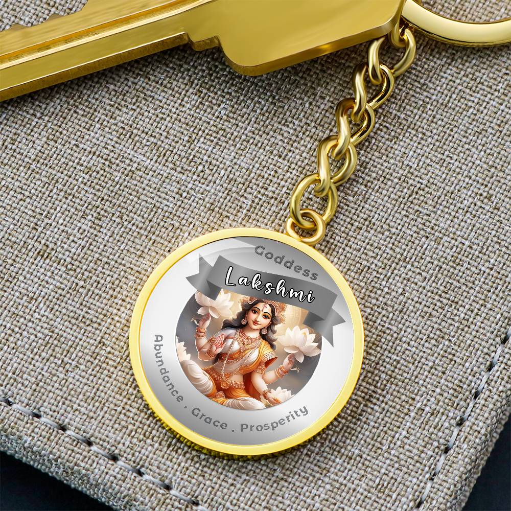 Goddess Lakshmi - Affirmation Keychain For Abundance Grace Prosperity- More Than CharmsMore Than Charms