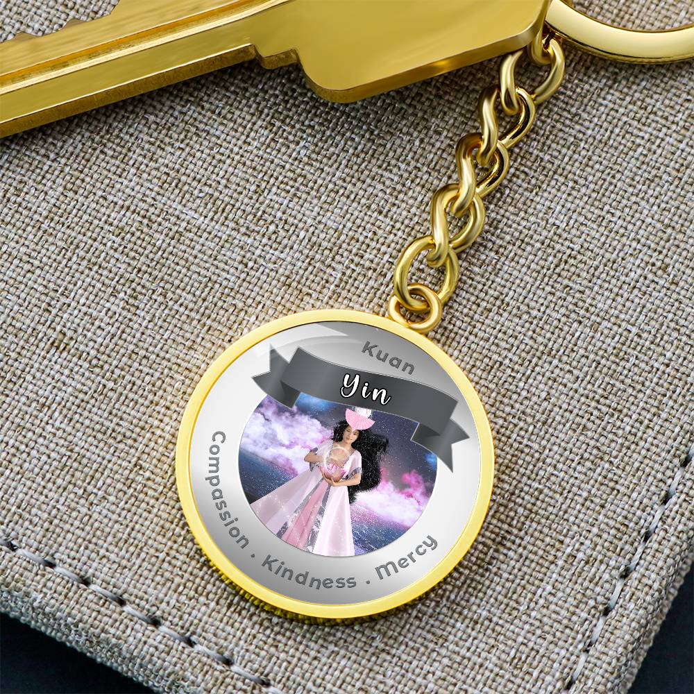 Kuan Yin - Affirmation Keychain For Compassion, Kindness & Mercy - More Than CharmsMore Than Charms