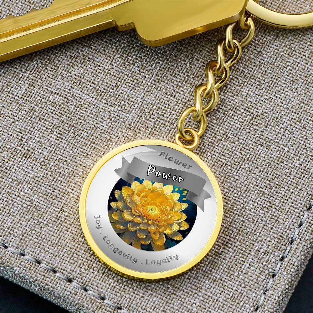 Chrysanthemum- Affirmation Keychain- More Than CharmsMore Than Charms