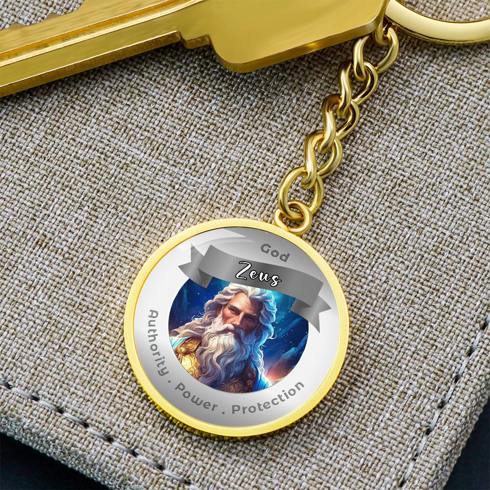 Zeus - Affirmation Keychain For Authority Power Protection - More Than CharmsMore Than Charms