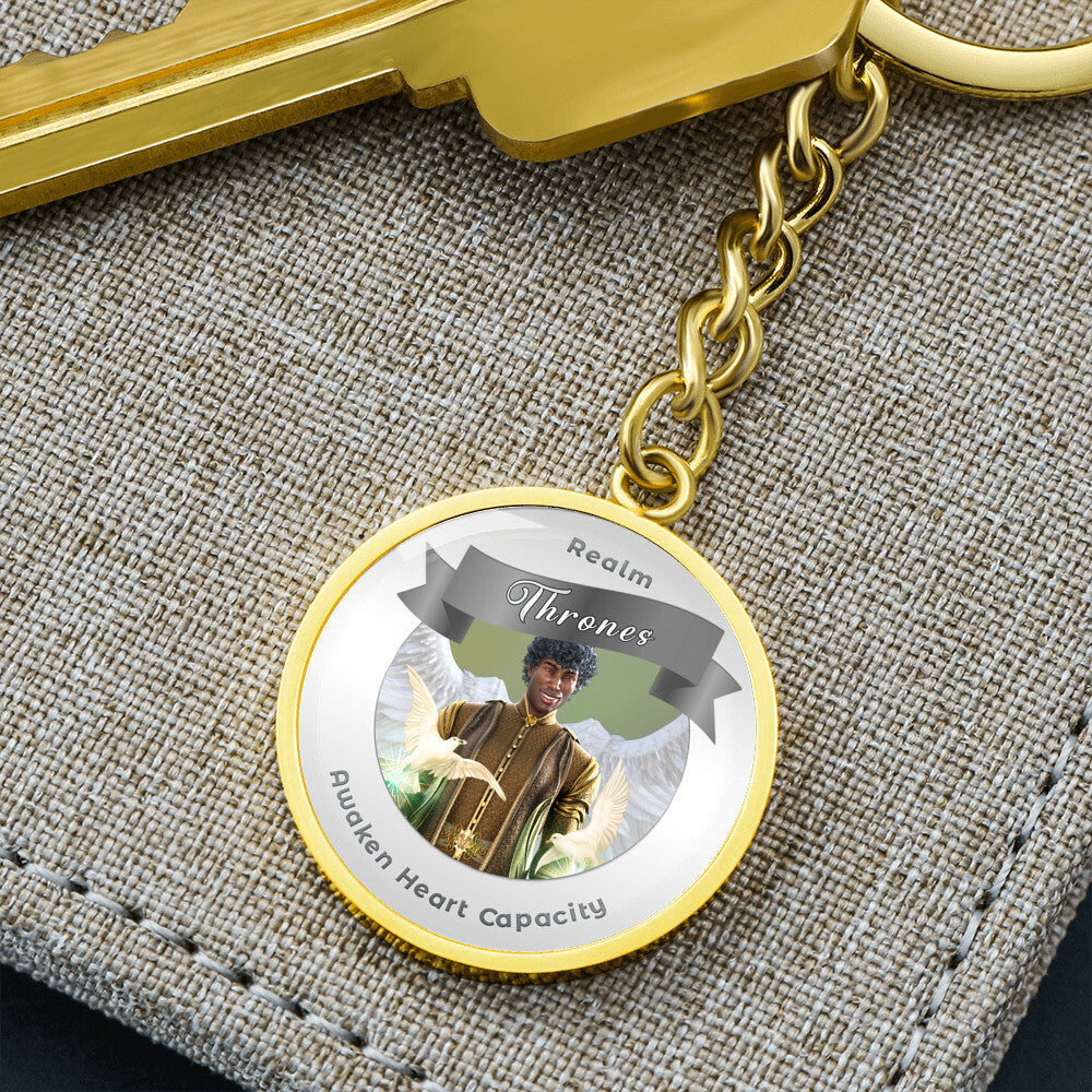 Thrones - Angelic Realm Affirmation Keychain For Awakening Heart Capacity - More Than CharmsMore Than Charms