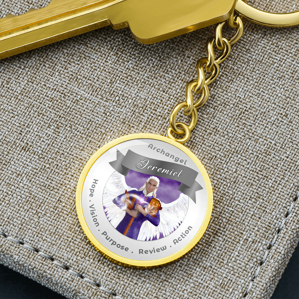 Archangel Jeremiel - Affirmation Keychain For Action, Hope, Purpose, Review & Visions - More Than CharmsMore Than Charms