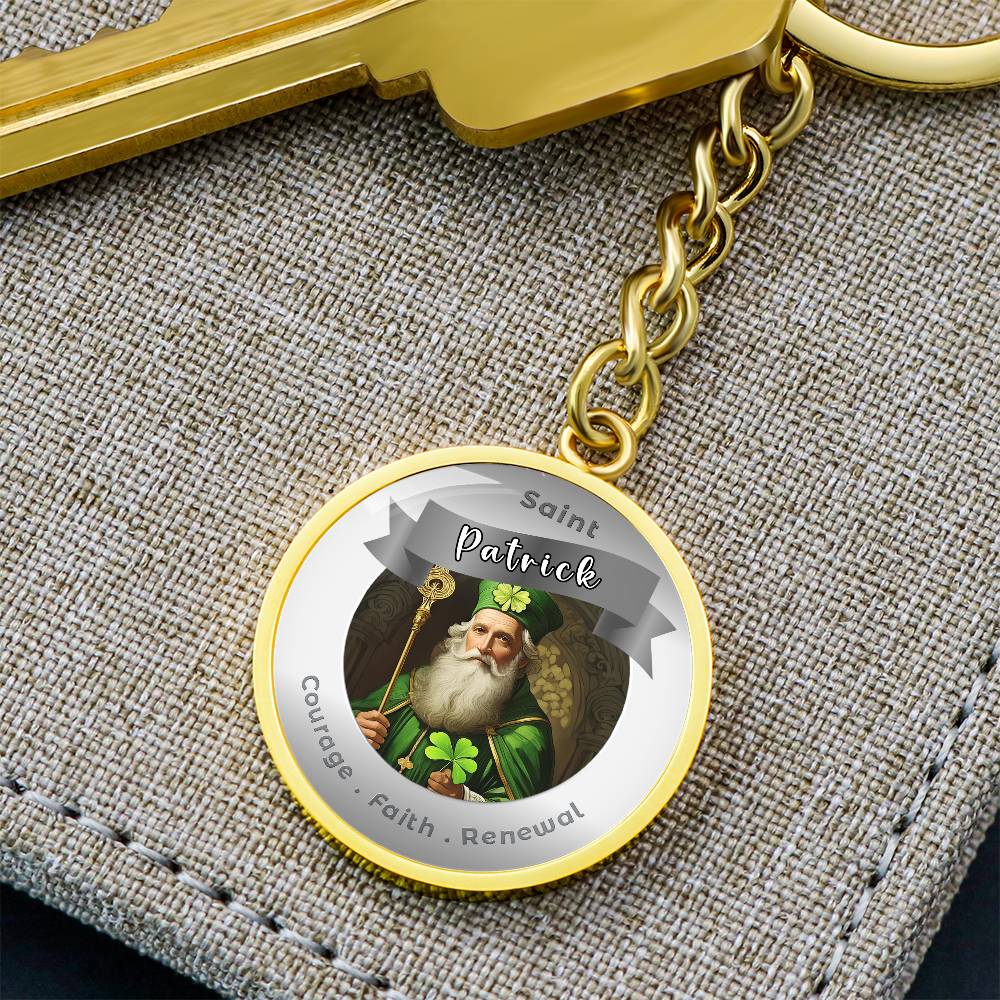 Saint Patrick - Affirmation Keychain For Courage Faith Renewal - More Than CharmsMore Than Charms