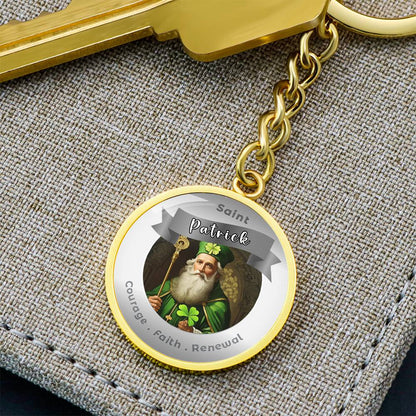 Saint Patrick - Affirmation Keychain For Courage Faith Renewal - More Than CharmsMore Than Charms