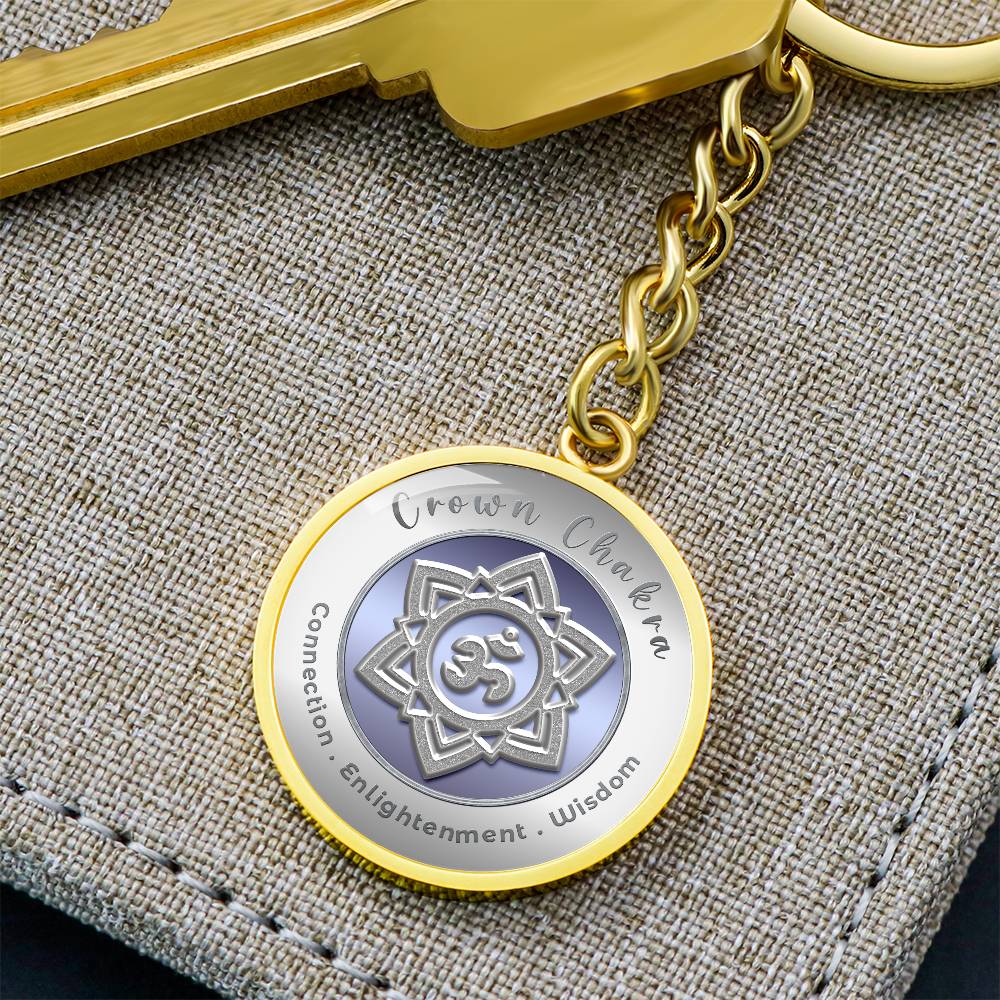 Crown Chakra - Connection Spiritual Enlightenment Divine Wisdom - Affirmation Keychain - More Than CharmsMore Than Charms