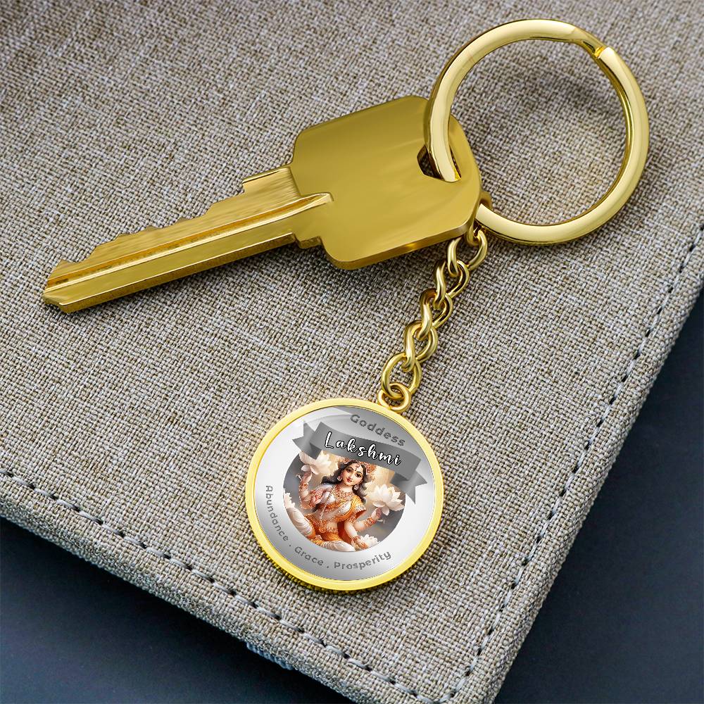 Goddess Lakshmi - Affirmation Keychain For Abundance Grace Prosperity- More Than CharmsMore Than Charms