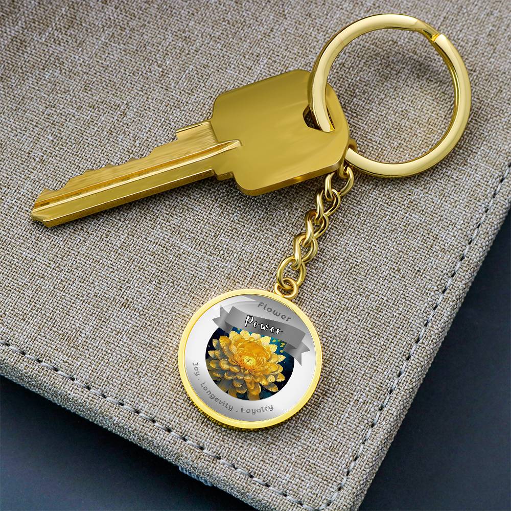 Chrysanthemum- Affirmation Keychain- More Than CharmsMore Than Charms