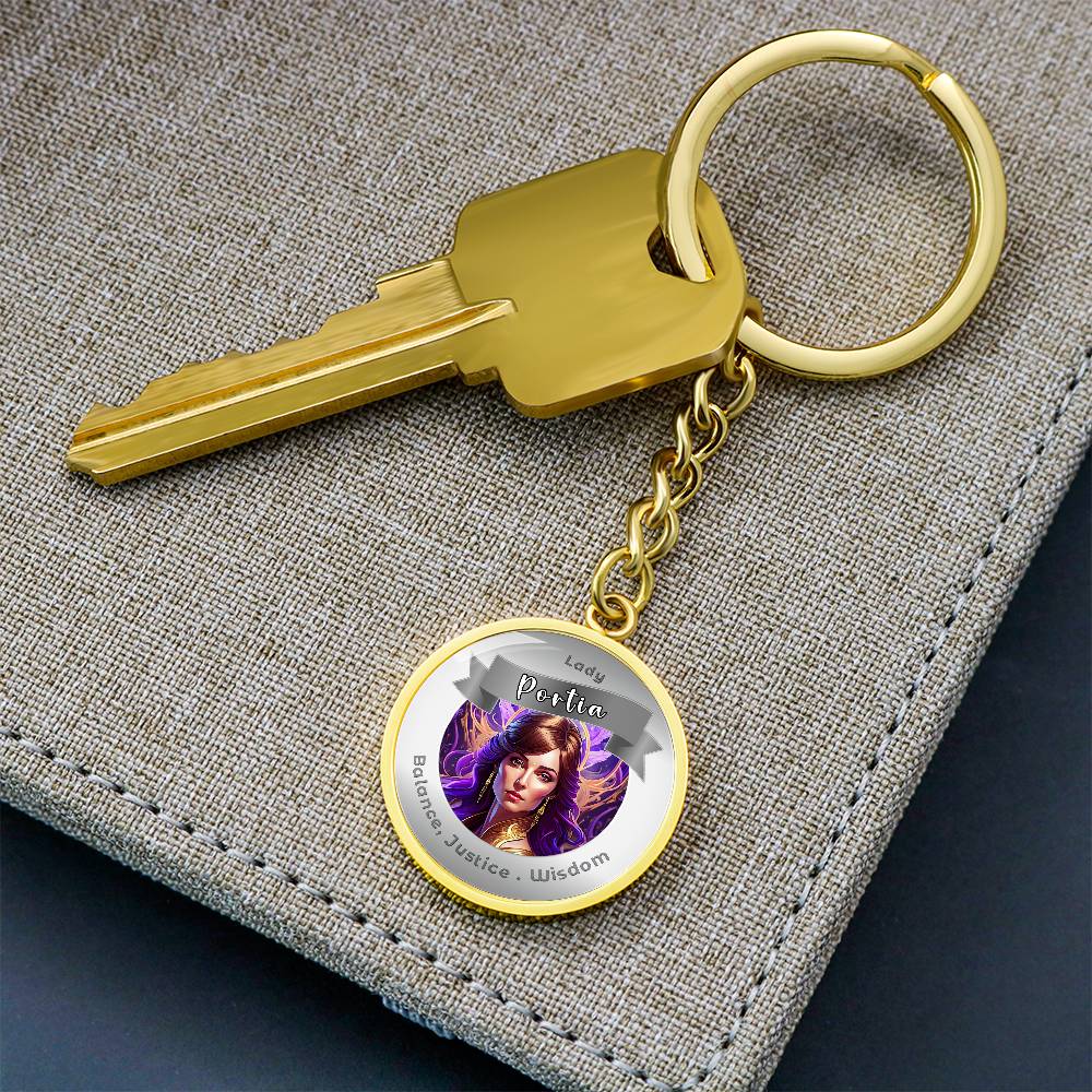 Lady Portia - Affirmation Keychain For Balance, Justice & Wisdom - More Than CharmsMore Than Charms