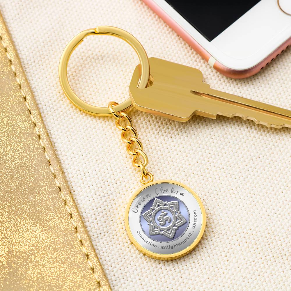 Crown Chakra - Connection Spiritual Enlightenment Divine Wisdom - Affirmation Keychain - More Than CharmsMore Than Charms