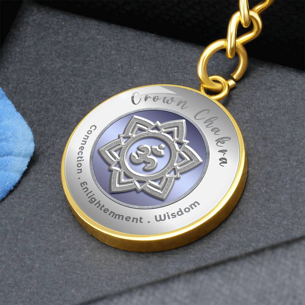 Crown Chakra - Connection Spiritual Enlightenment Divine Wisdom - Affirmation Keychain - More Than CharmsMore Than Charms