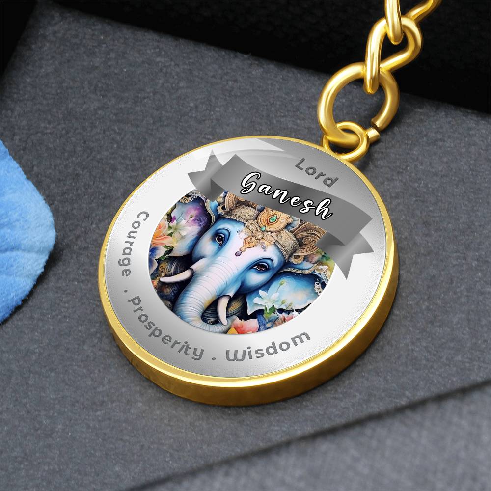 Lord Ganesh - Affirmation Keychain For Courage Prosperity Wisdom- More Than CharmsMore Than Charms