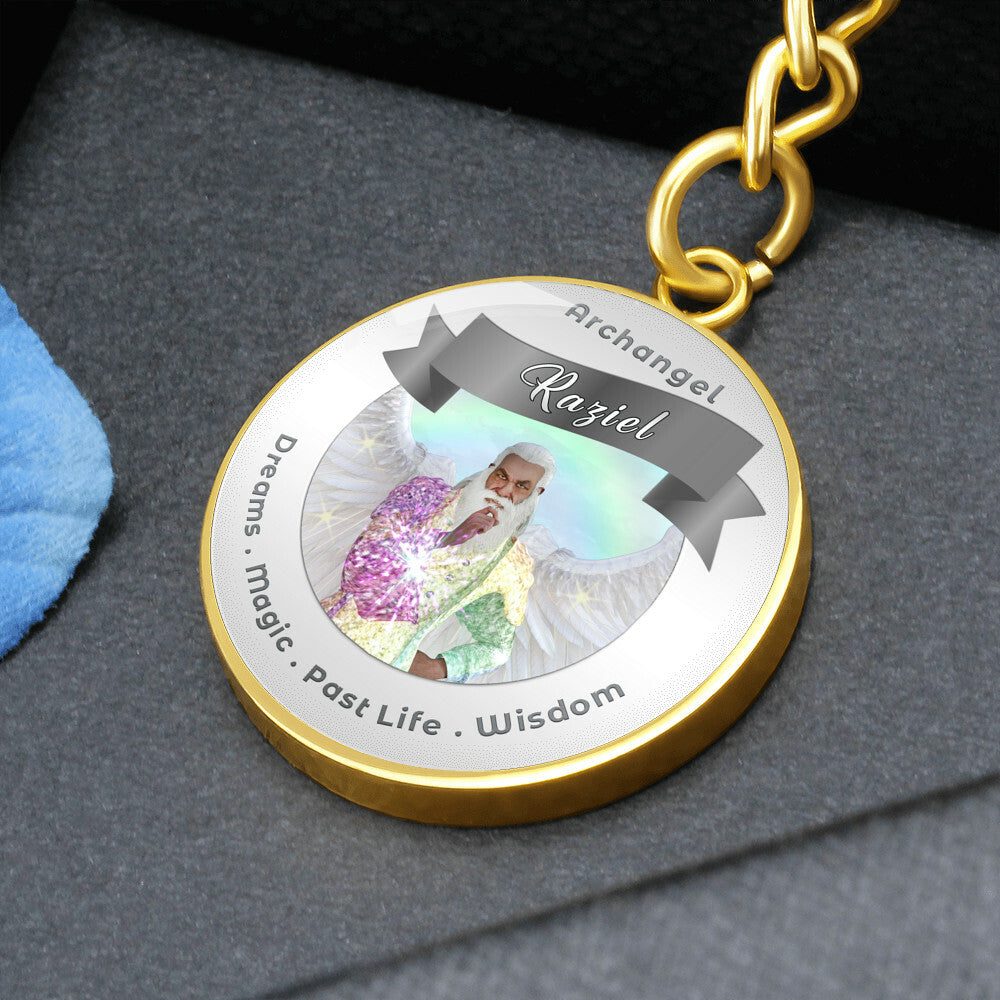 Archangel Raziel - Affirmation Keychain For Dreams, Magic, Past Life & Wisdom - More Than CharmsMore Than Charms