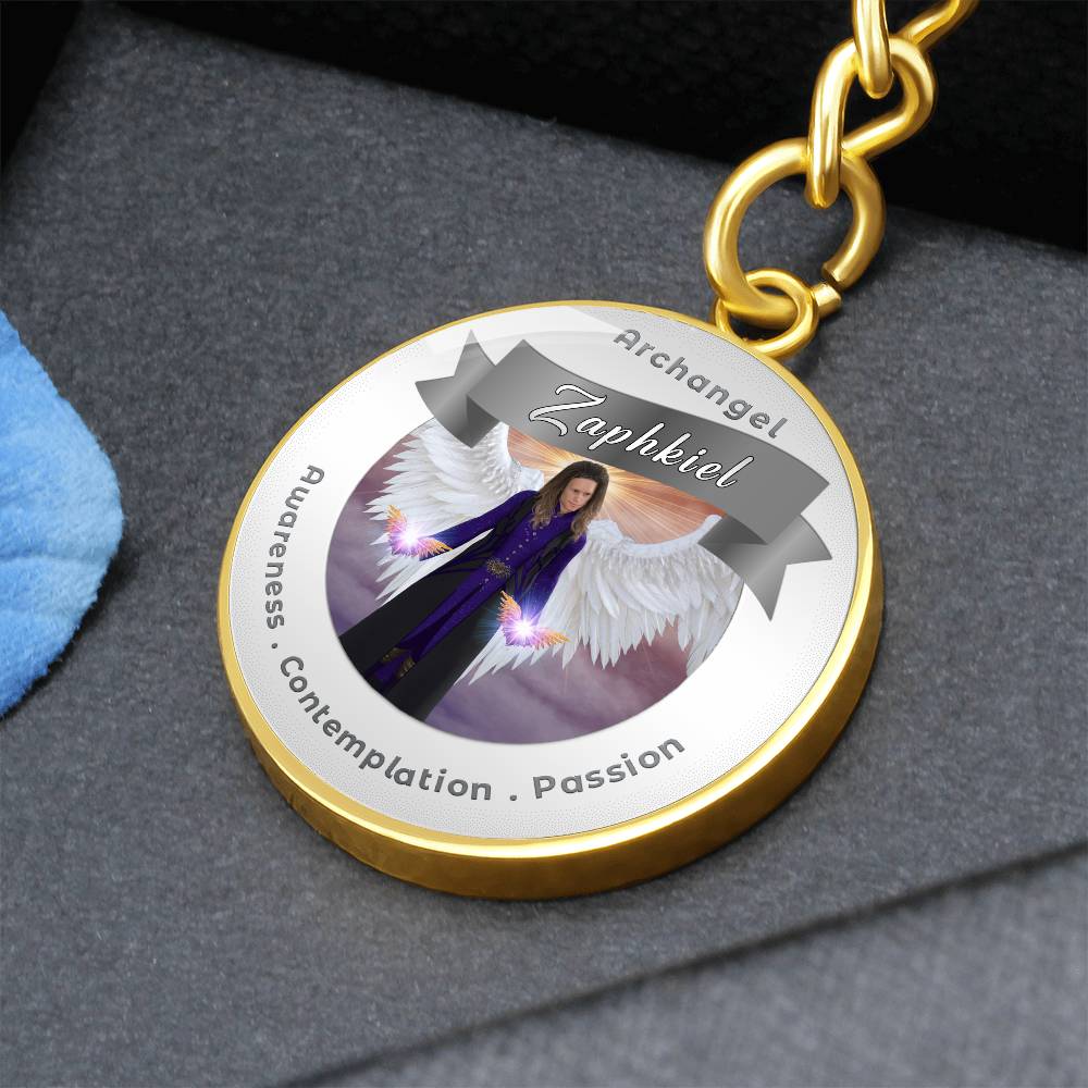 Archangel Zaphkiel - Affirmation Keychain For Awareness, Contemplation & Passion - More Than CharmsMore Than Charms