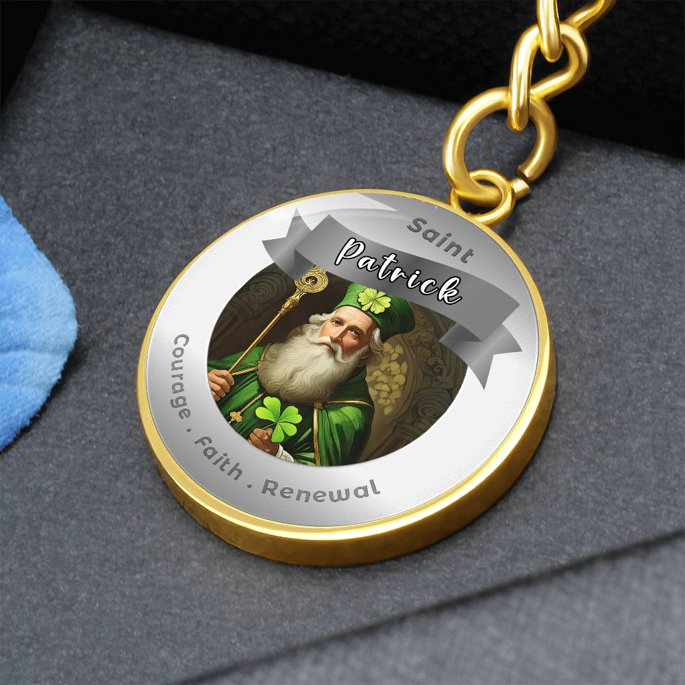 Saint Patrick - Affirmation Keychain For Courage Faith Renewal - More Than CharmsMore Than Charms