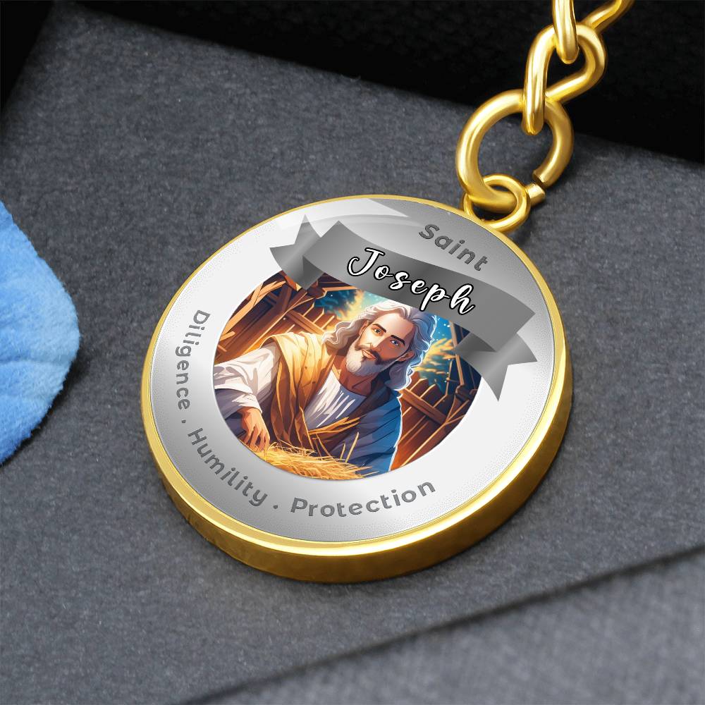 Saint Joseph - Affirmation Keychain For Diligence Humility Protection- More Than CharmsMore Than Charms