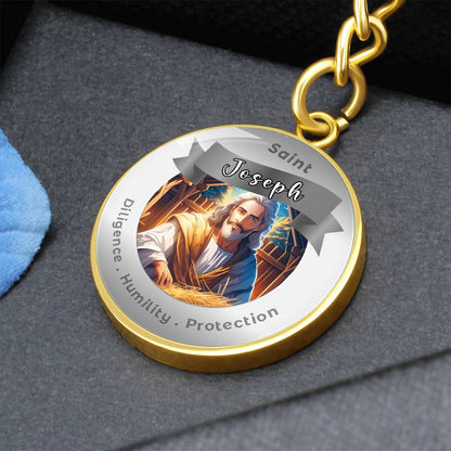 Saint Joseph - Affirmation Keychain For Diligence Humility Protection- More Than CharmsMore Than Charms