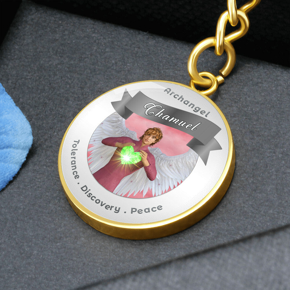 Archangel Chamuel - Affirmation Keychain For Tolerance, Discovery & Peace - More Than CharmsMore Than Charms