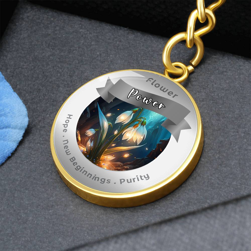 Snowdrop - Affirmation Keychain For Hope New Beginnings Purity - More Than CharmsMore Than Charms