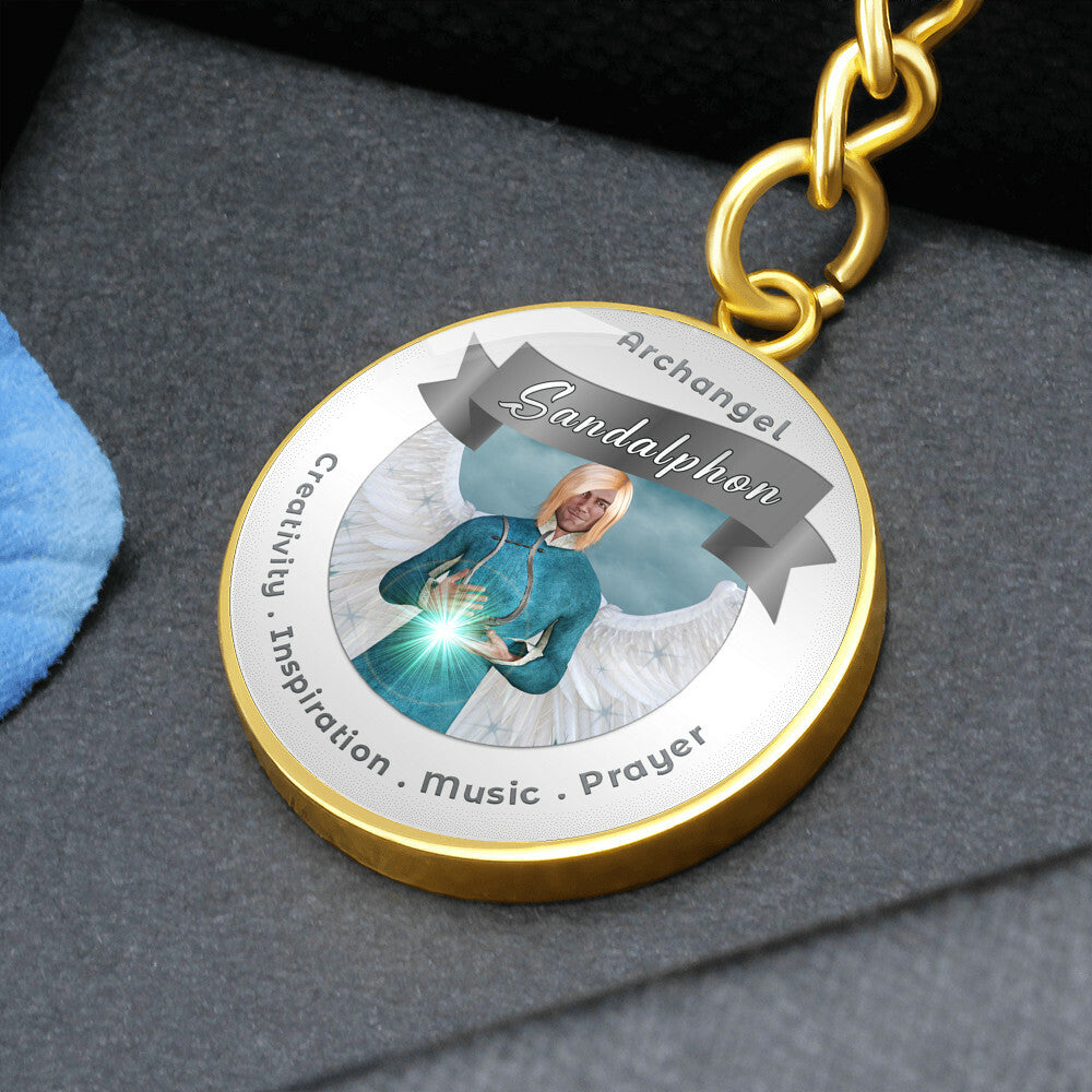 Archangel Sandalphon - Affirmation Keychain For Creativity, Inspiration, Music & Prayer - More Than CharmsMore Than Charms