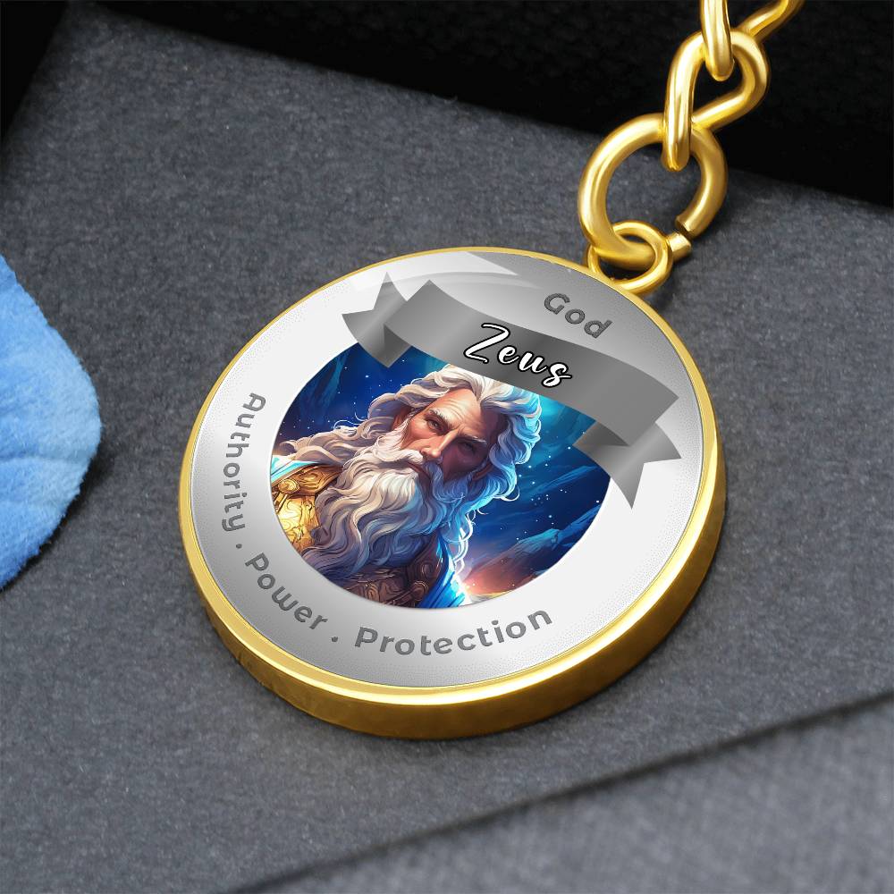 Zeus - Affirmation Keychain For Authority Power Protection - More Than CharmsMore Than Charms