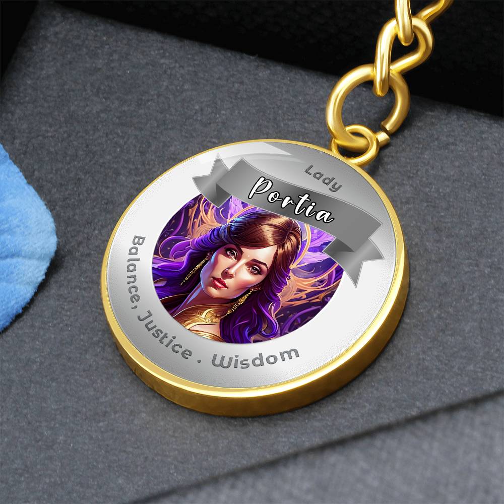 Lady Portia - Affirmation Keychain For Balance, Justice & Wisdom - More Than CharmsMore Than Charms