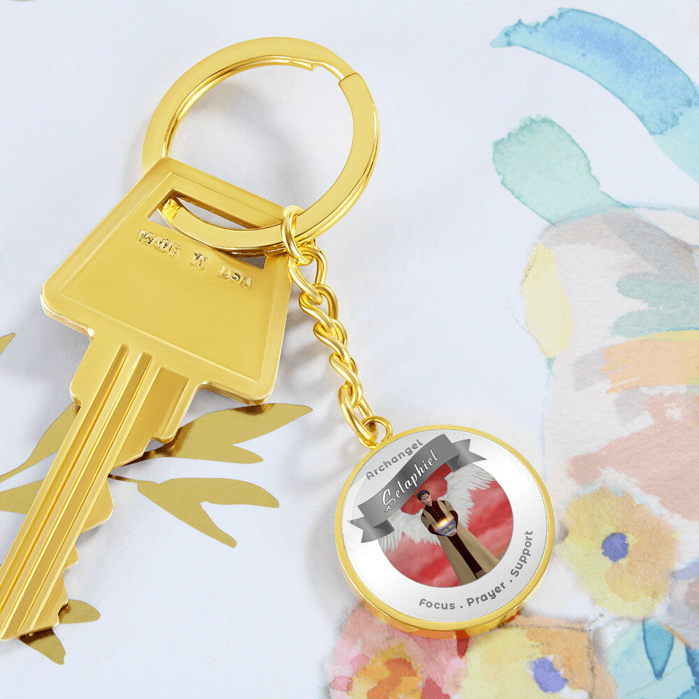 Archangel Selaphiel - Affirmation Keychain For Focus, Prayer & Support - More Than CharmsMore Than Charms