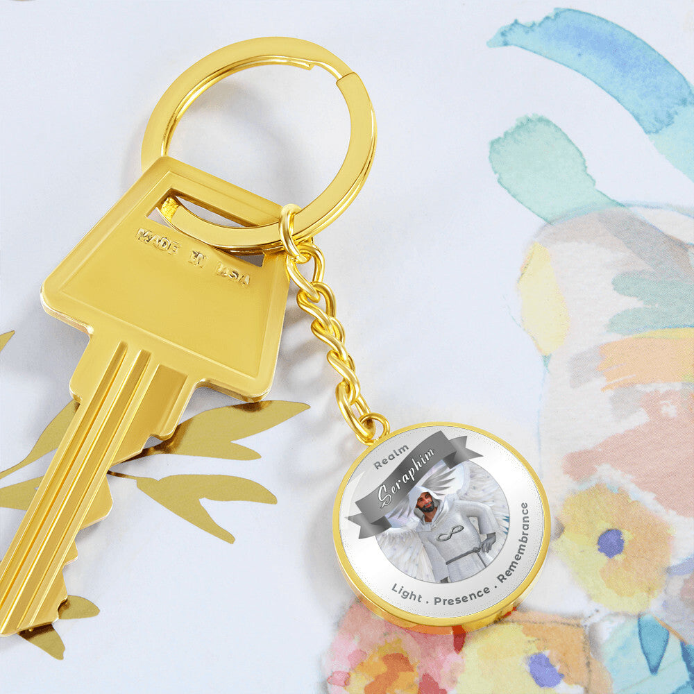 Seraphim - Angelic Realm Affirmation Keychain For Remembrance, Presence & Light - More Than CharmsMore Than Charms