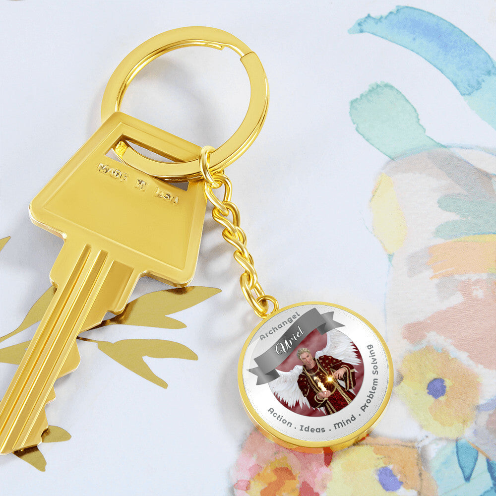 Archangel Uriel - Affirmation Keychain For Action, Ideas, Mind & Problem Solving - More Than CharmsMore Than Charms