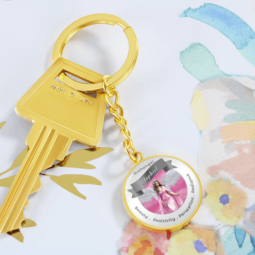 Archangel Jophiel - Affirmation Keychain For Beauty, Positivity, Perception & Radiance - More Than CharmsMore Than Charms