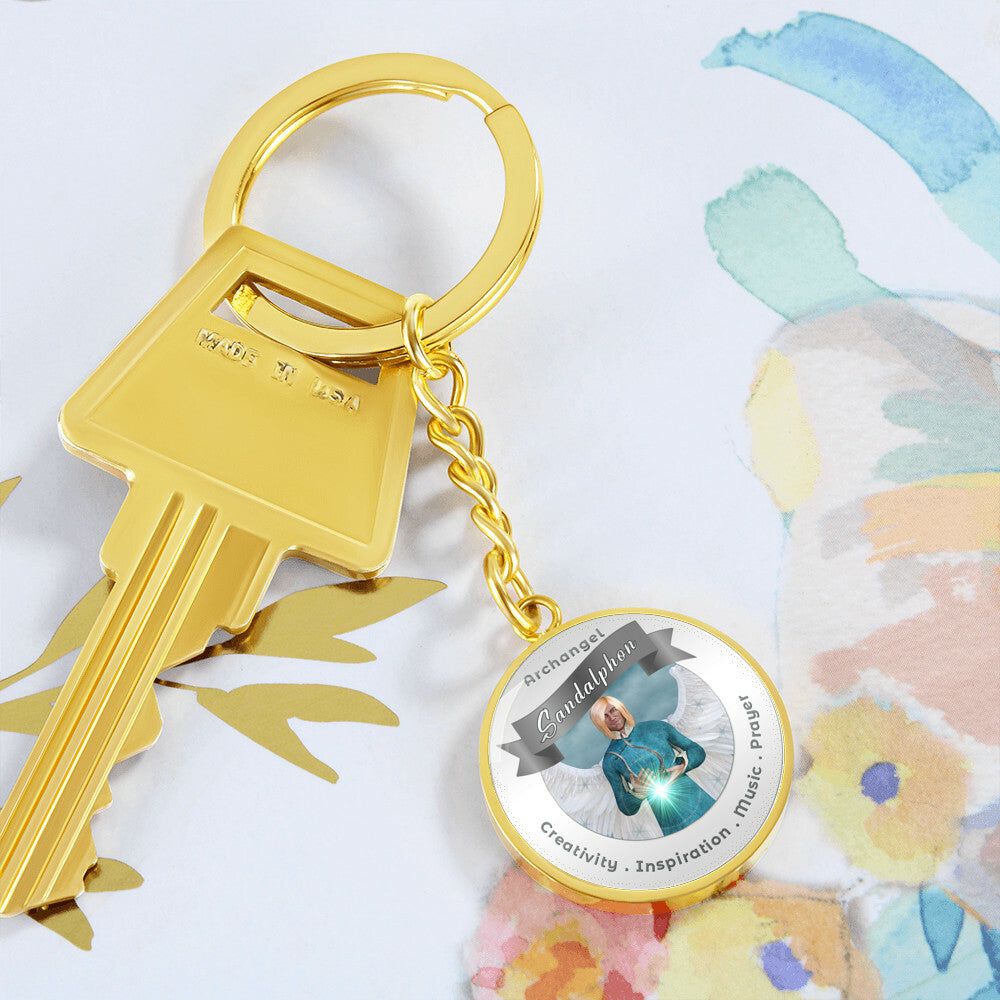 Archangel Sandalphon - Affirmation Keychain For Creativity, Inspiration, Music & Prayer - More Than CharmsMore Than Charms