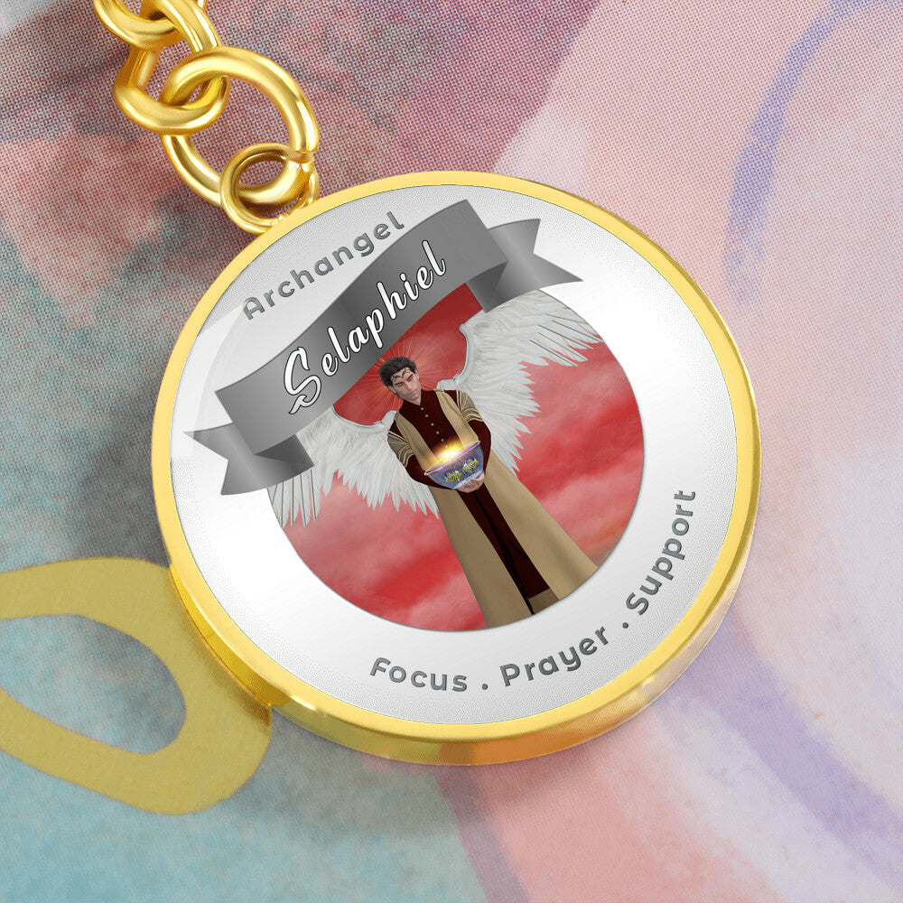 Archangel Selaphiel - Affirmation Keychain For Focus, Prayer & Support - More Than CharmsMore Than Charms