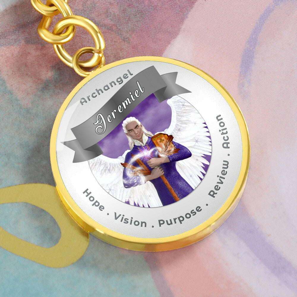 Archangel Jeremiel - Affirmation Keychain For Action, Hope, Purpose, Review & Visions - More Than CharmsMore Than Charms