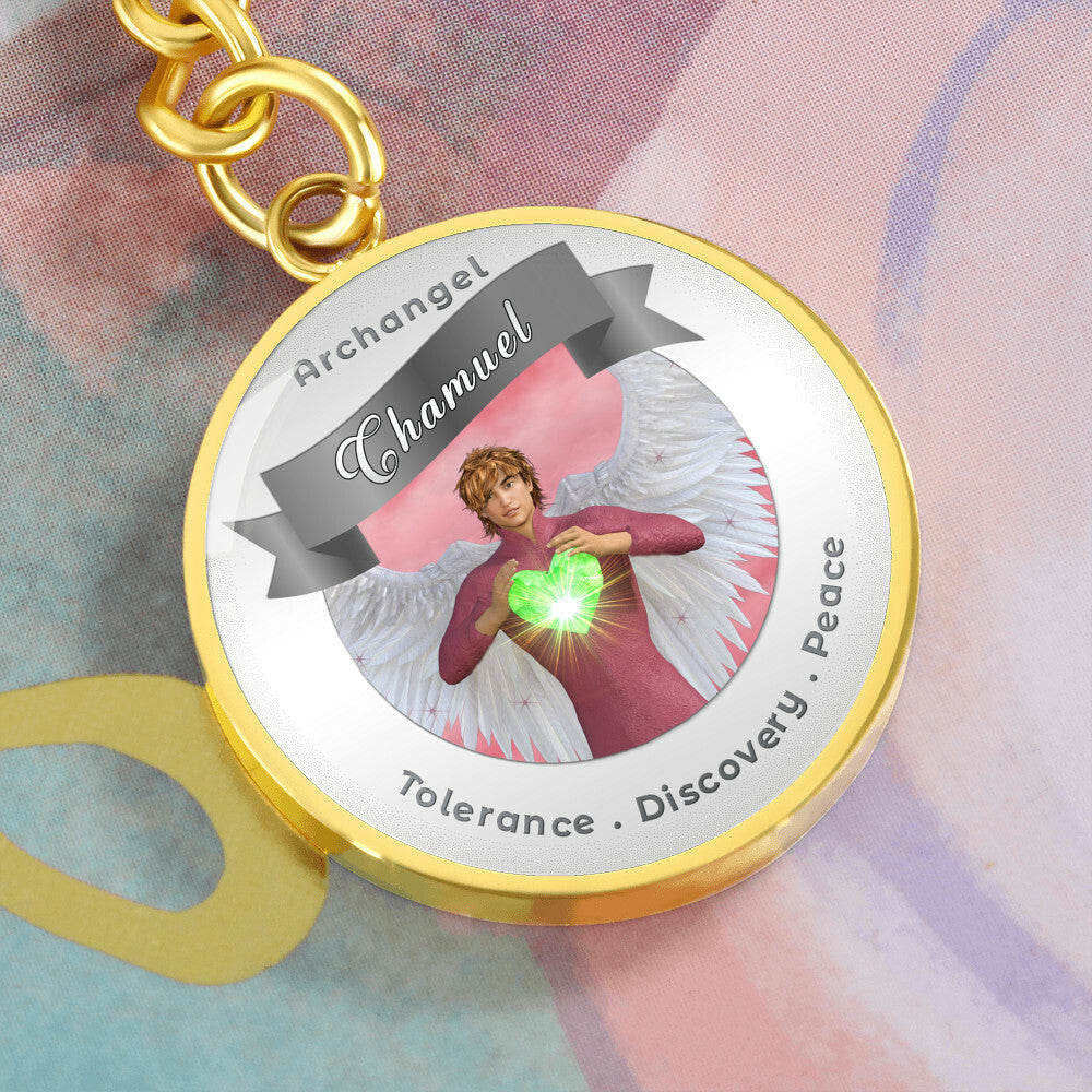 Archangel Chamuel - Affirmation Keychain For Tolerance, Discovery & Peace - More Than CharmsMore Than Charms