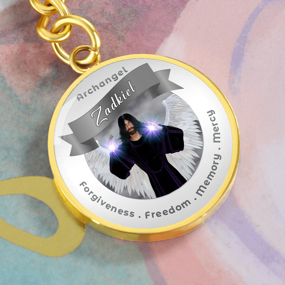 Archangel Zadkiel - Affirmation Keychain For Freedom, Forgiveness, Memory & Mercy - More Than CharmsMore Than Charms