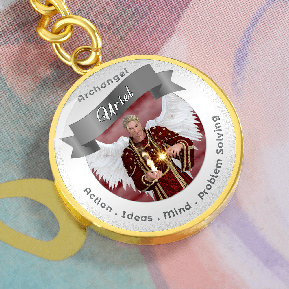 Archangel Uriel - Affirmation Keychain For Action, Ideas, Mind & Problem Solving - More Than CharmsMore Than Charms