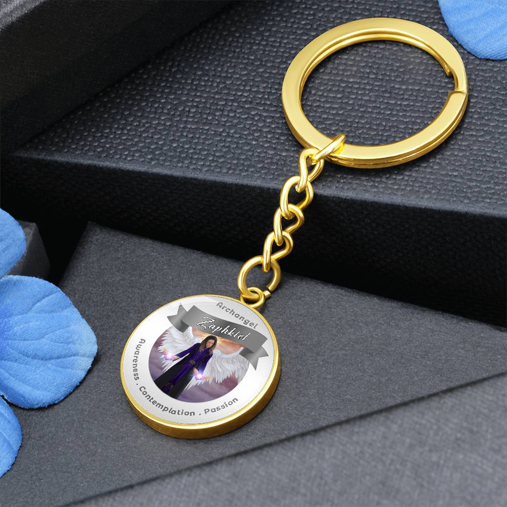 Archangel Zaphkiel - Affirmation Keychain For Awareness, Contemplation & Passion - More Than CharmsMore Than Charms