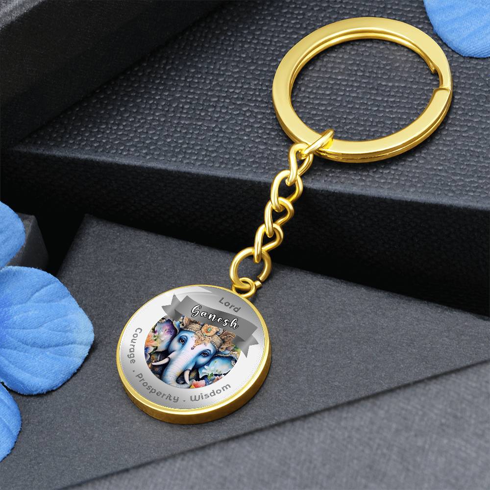 Lord Ganesh - Affirmation Keychain For Courage Prosperity Wisdom- More Than CharmsMore Than Charms