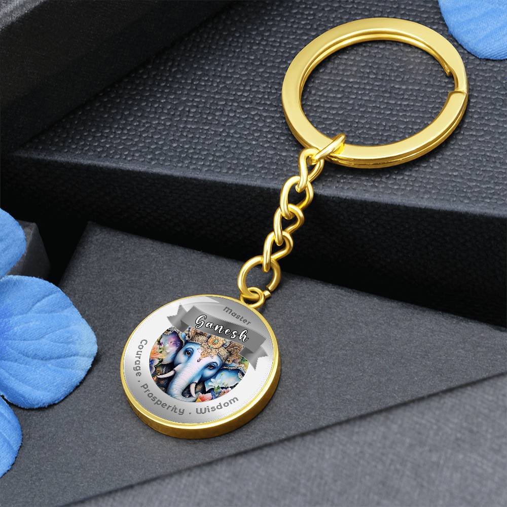 Ganesh Affirmation Keychain - Courage, Prosperity & Wisdom- More Than CharmsMore Than Charms