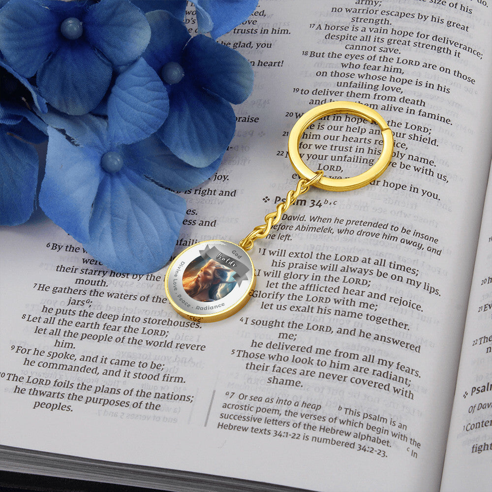 God Baldr - Affirmation Keychain For Divine Love Peace Radiance - More Than CharmsMore Than Charms