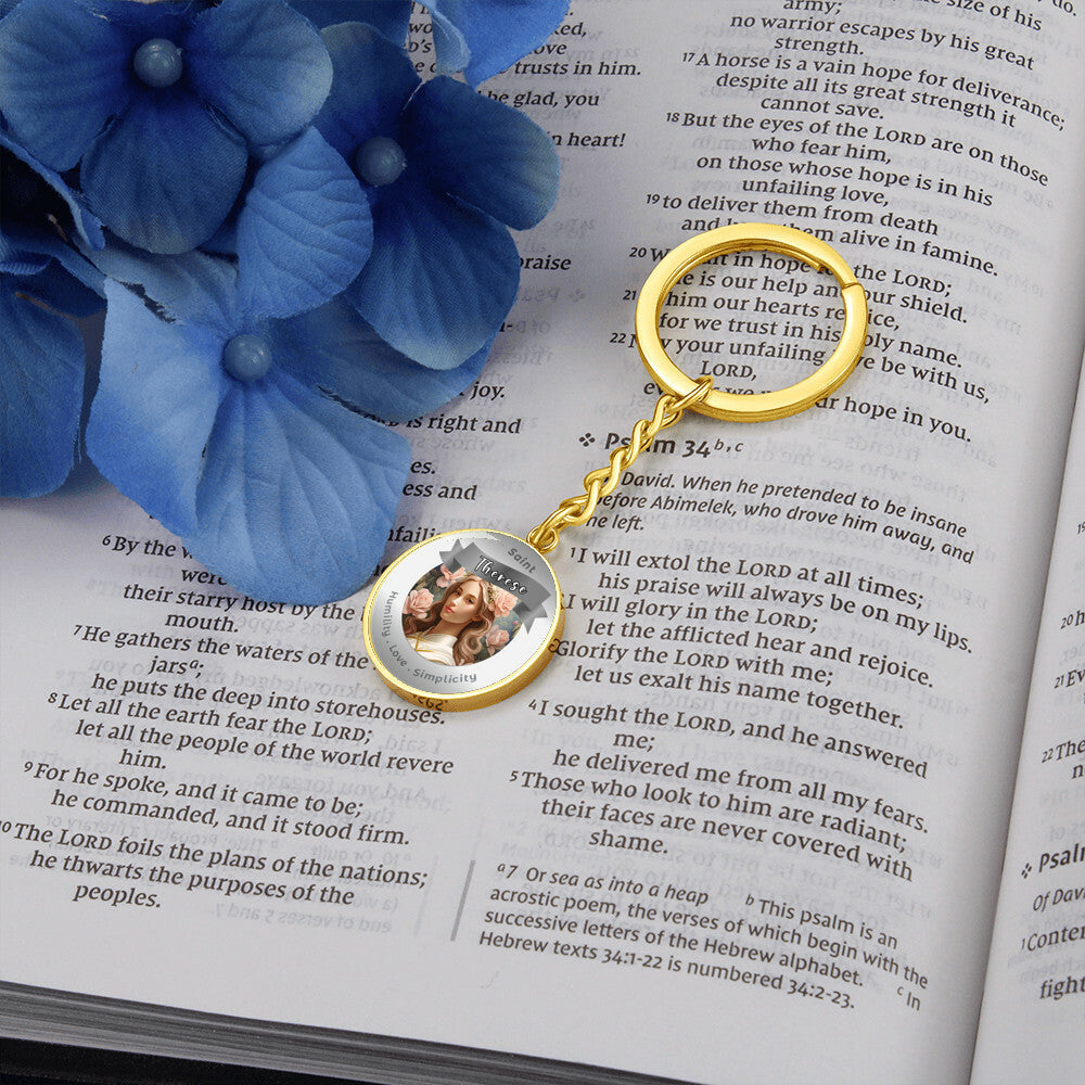 SaintThérèse - Affirmation Keychain For Humility Love Simplicity - More Than CharmsMore Than Charms