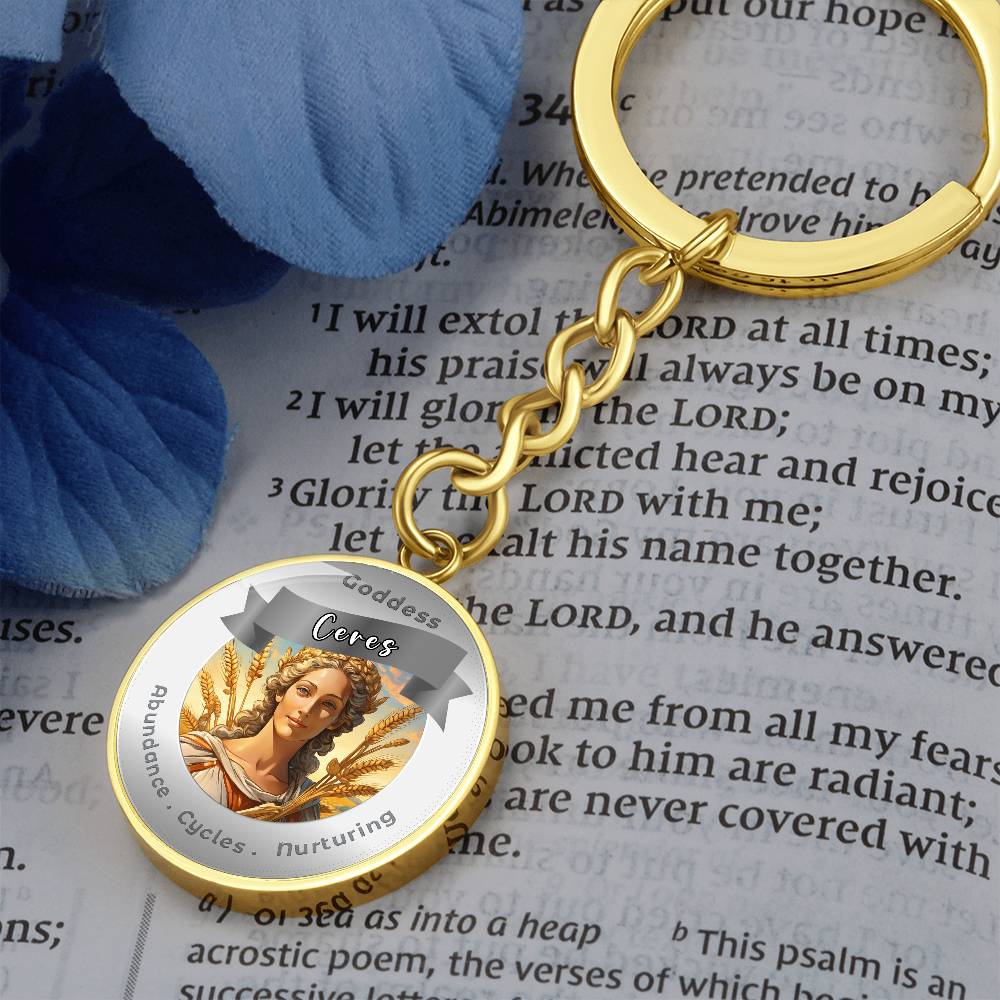 Goddess Ceres - Affirmation Keychain For Abundance Cycles Nurturing - More Than CharmsMore Than Charms