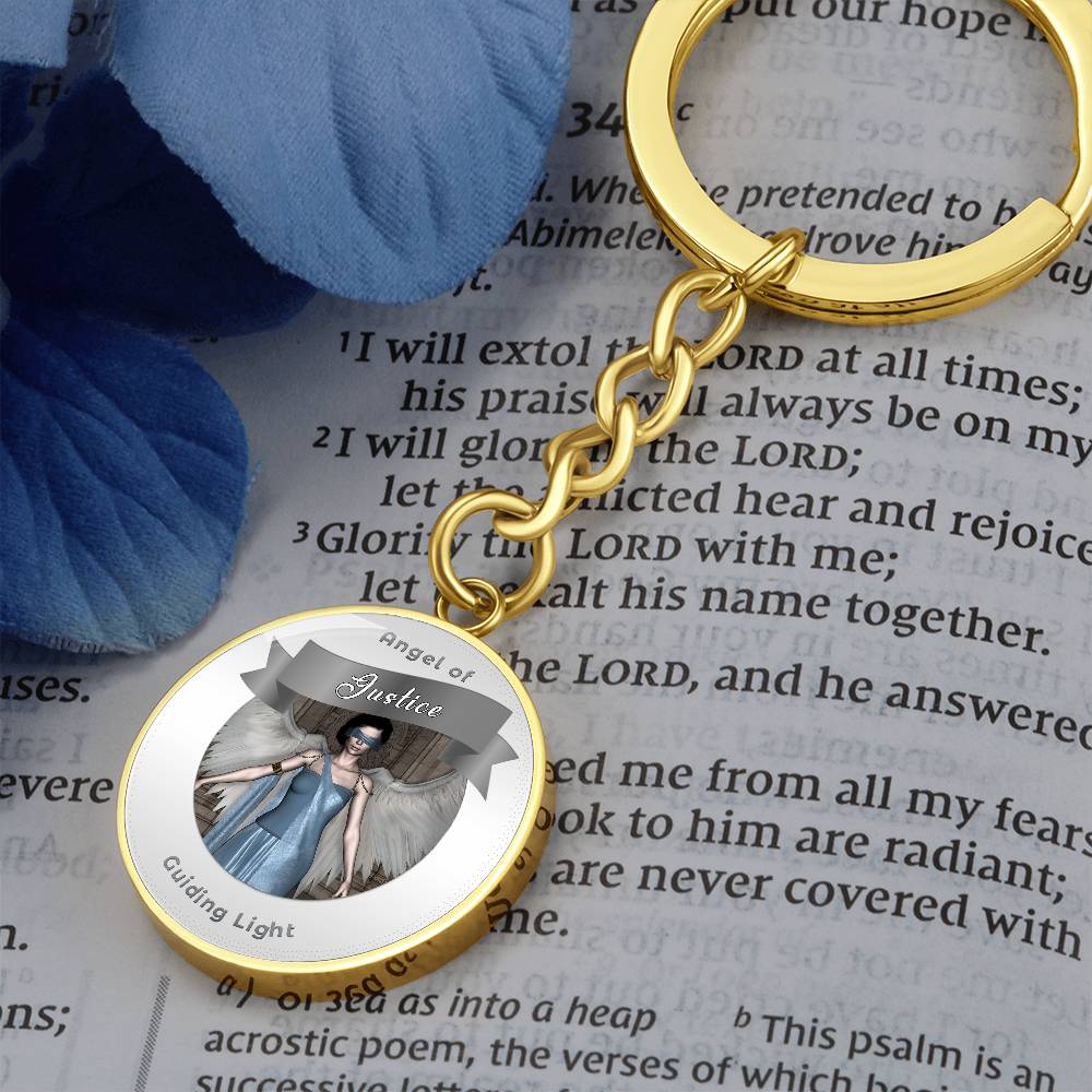 Justice - Guardian Angel Affirmation Keychain - More Than CharmsMore Than Charms