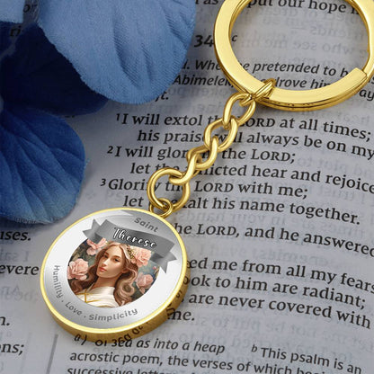 SaintThérèse - Affirmation Keychain For Humility Love Simplicity - More Than CharmsMore Than Charms