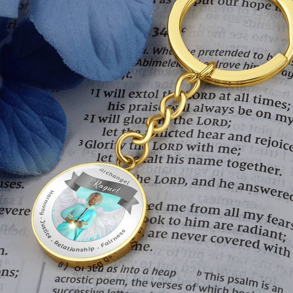 Archangel Raguel - Archangel Affirmation Keychain For Fairness, Harmony, Justice & Relationships- More Than CharmsMore Than Charms
